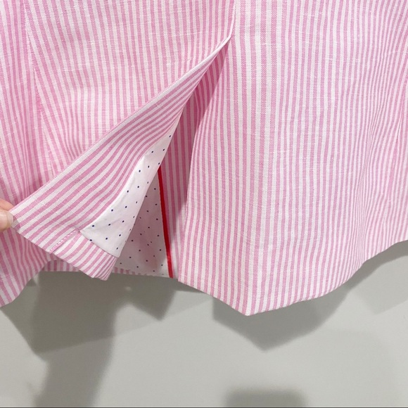 TALBOTS Aberdeen Stripe Lightweight Blazer Linen Cotton Coastal Preppy Size 6 - Picture 8 of 13